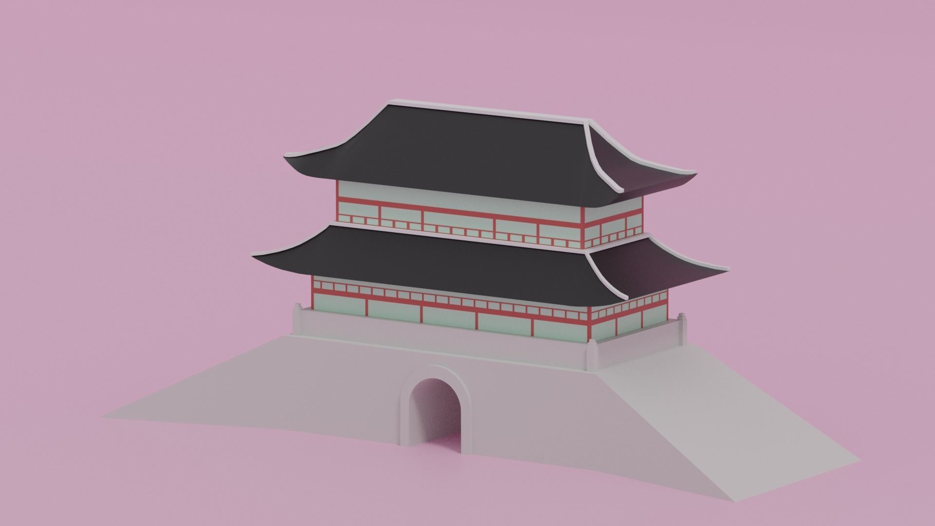 Sungnyemun Namdaemun Gate Low-poly 3D model_14