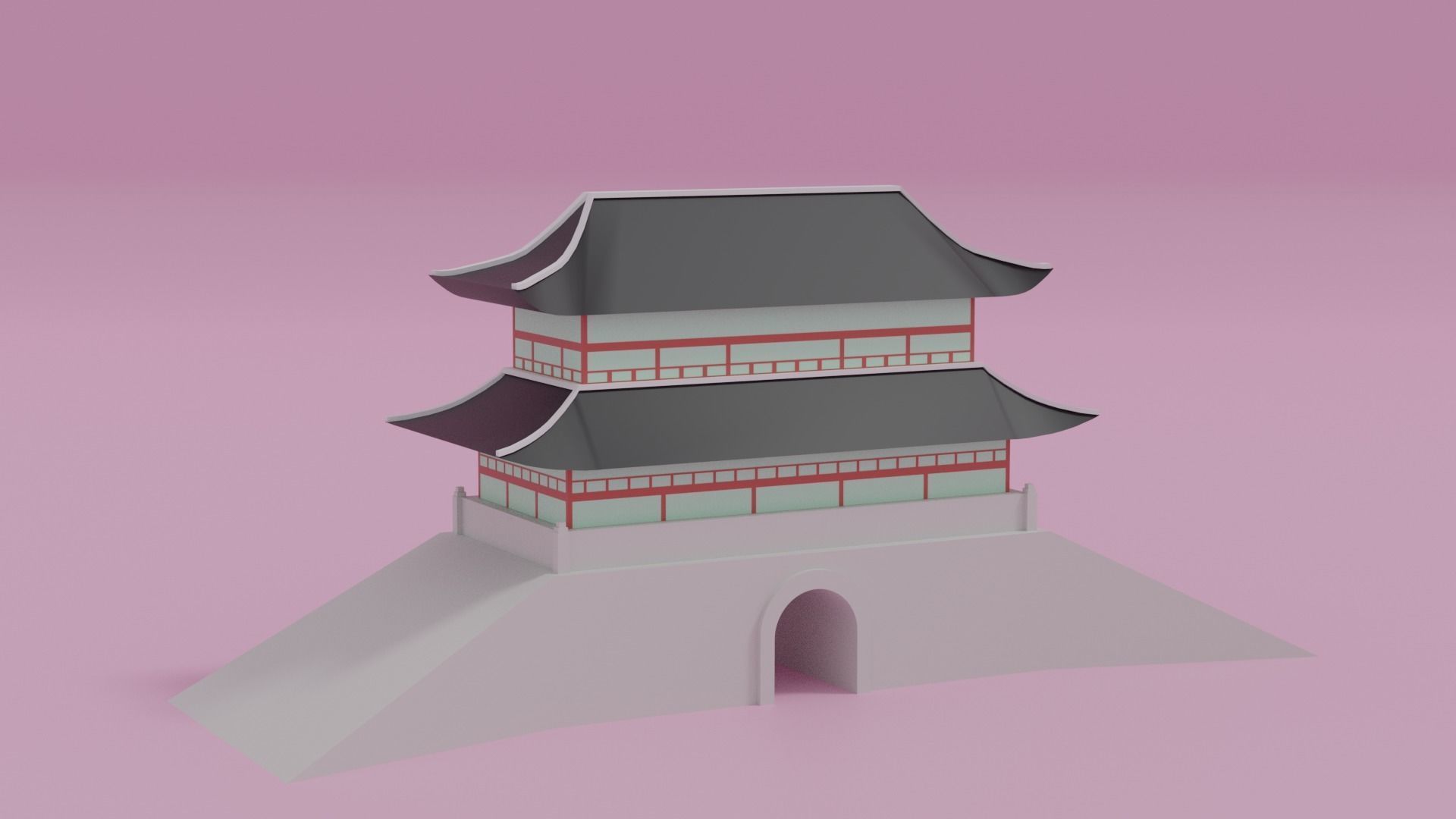 Sungnyemun Namdaemun Gate Low-poly 3D model_12