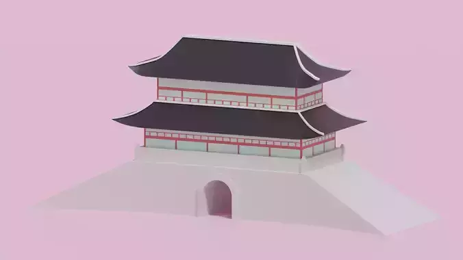  Sungnyemun Namdaemun Gate Low-poly 3D model