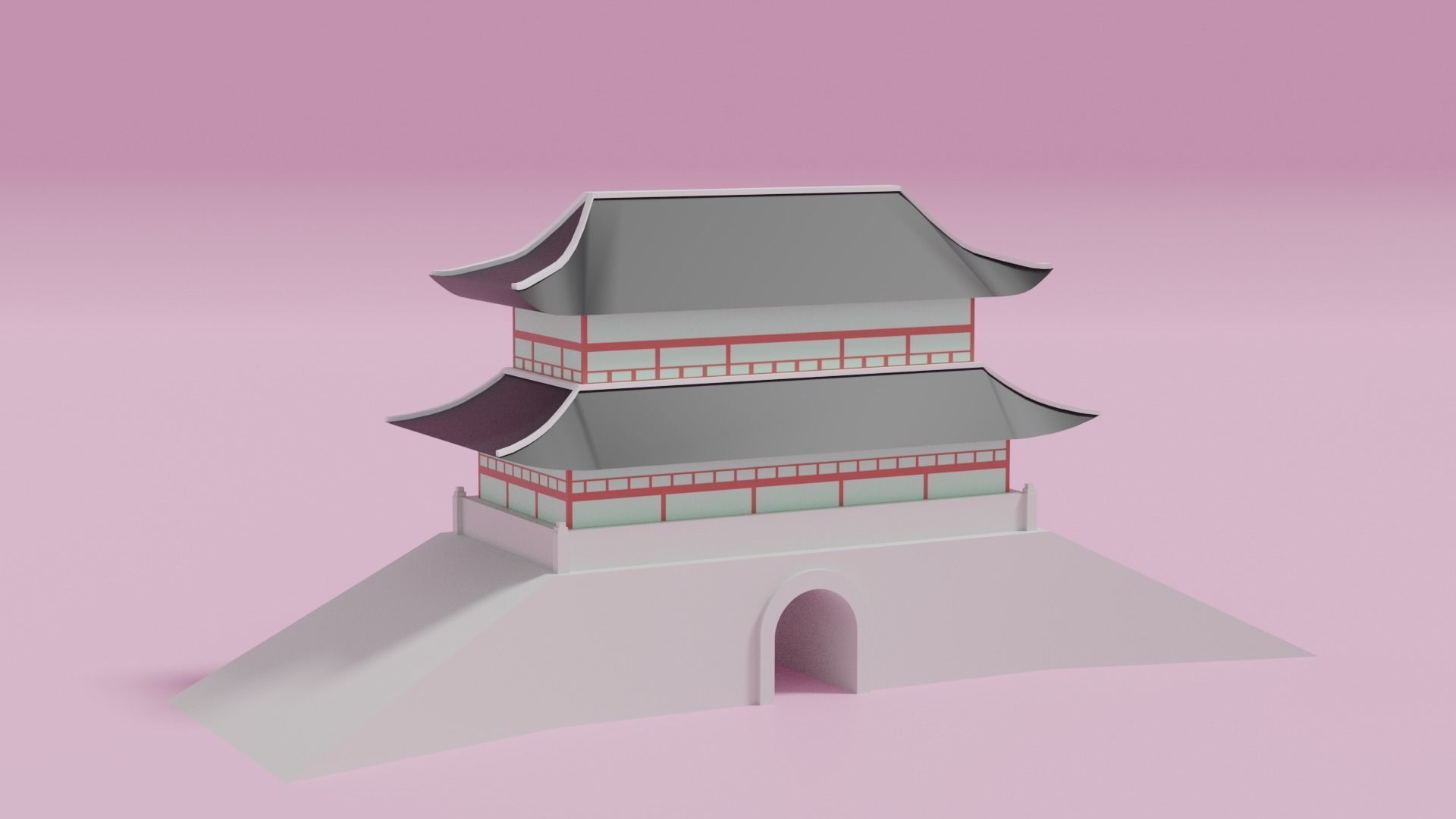Sungnyemun Namdaemun Gate Low-poly 3D model_19