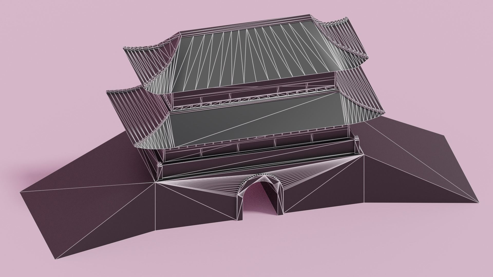 Sungnyemun Namdaemun Gate Low-poly 3D model_9