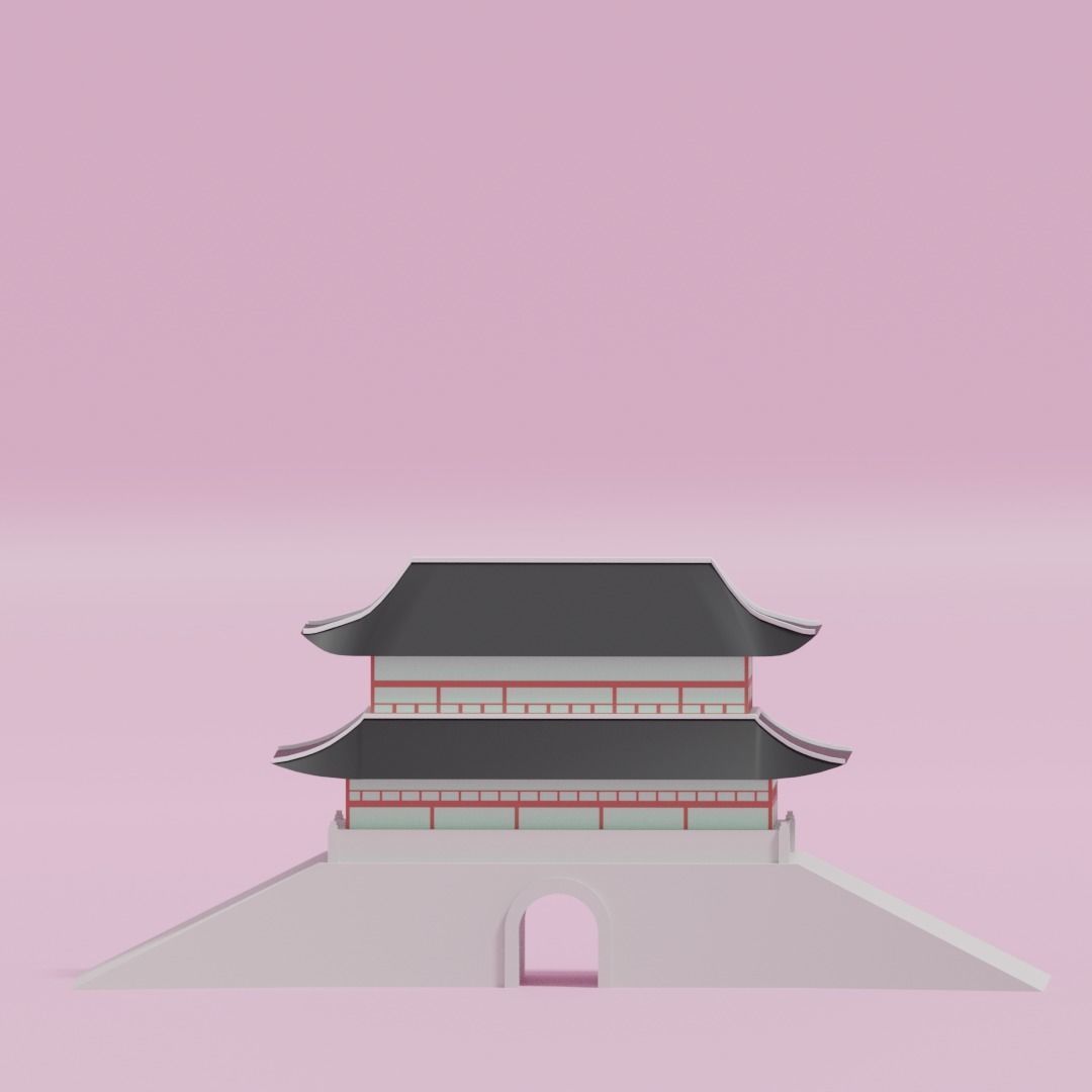 Sungnyemun Namdaemun Gate Low-poly 3D model_10