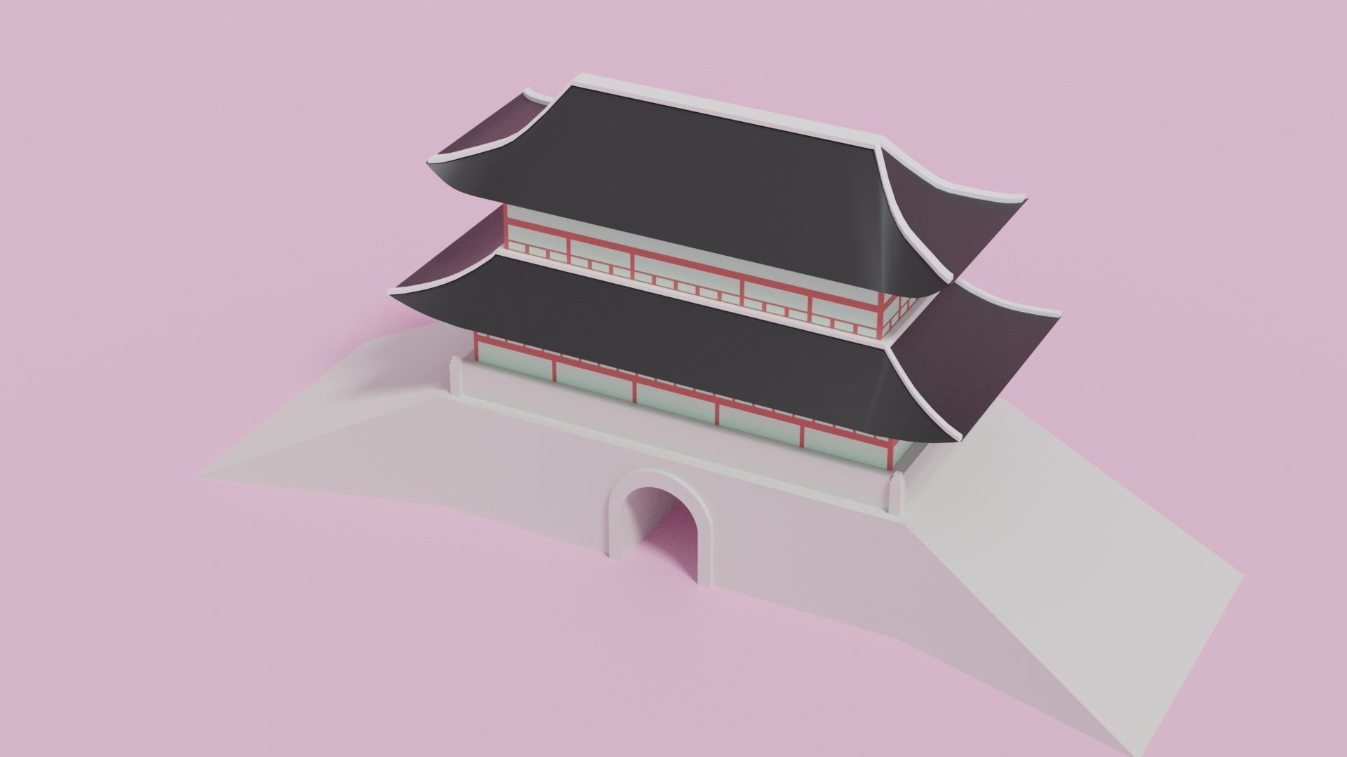 Sungnyemun Namdaemun Gate Low-poly 3D model_3