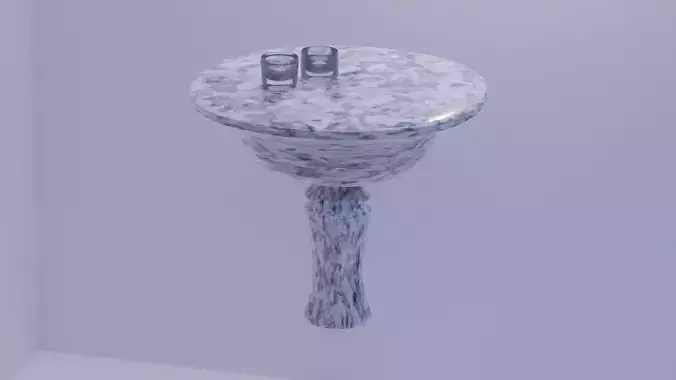 table marble with two glasses