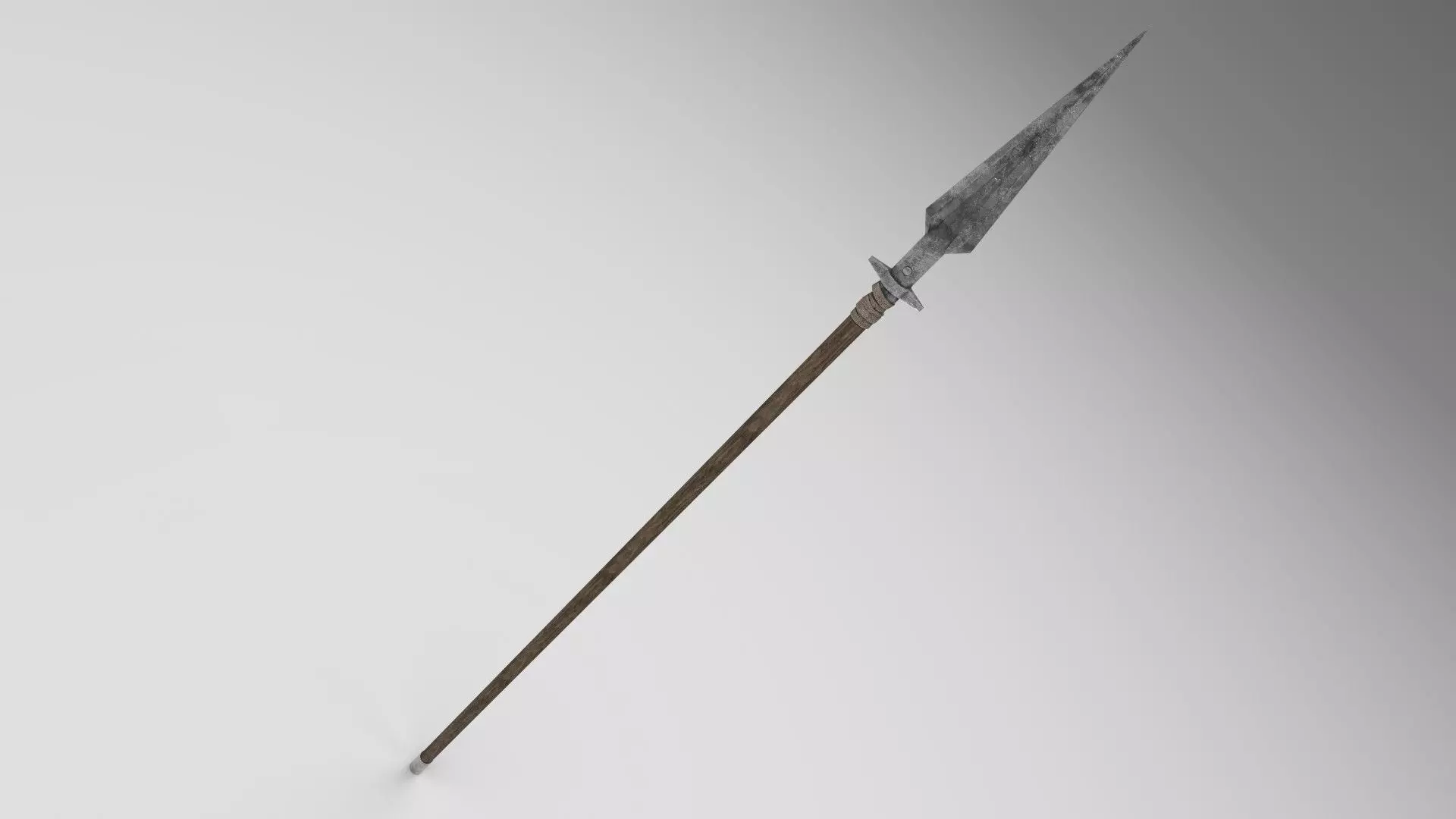 Medieval spear 1 Low-poly 3D model_0