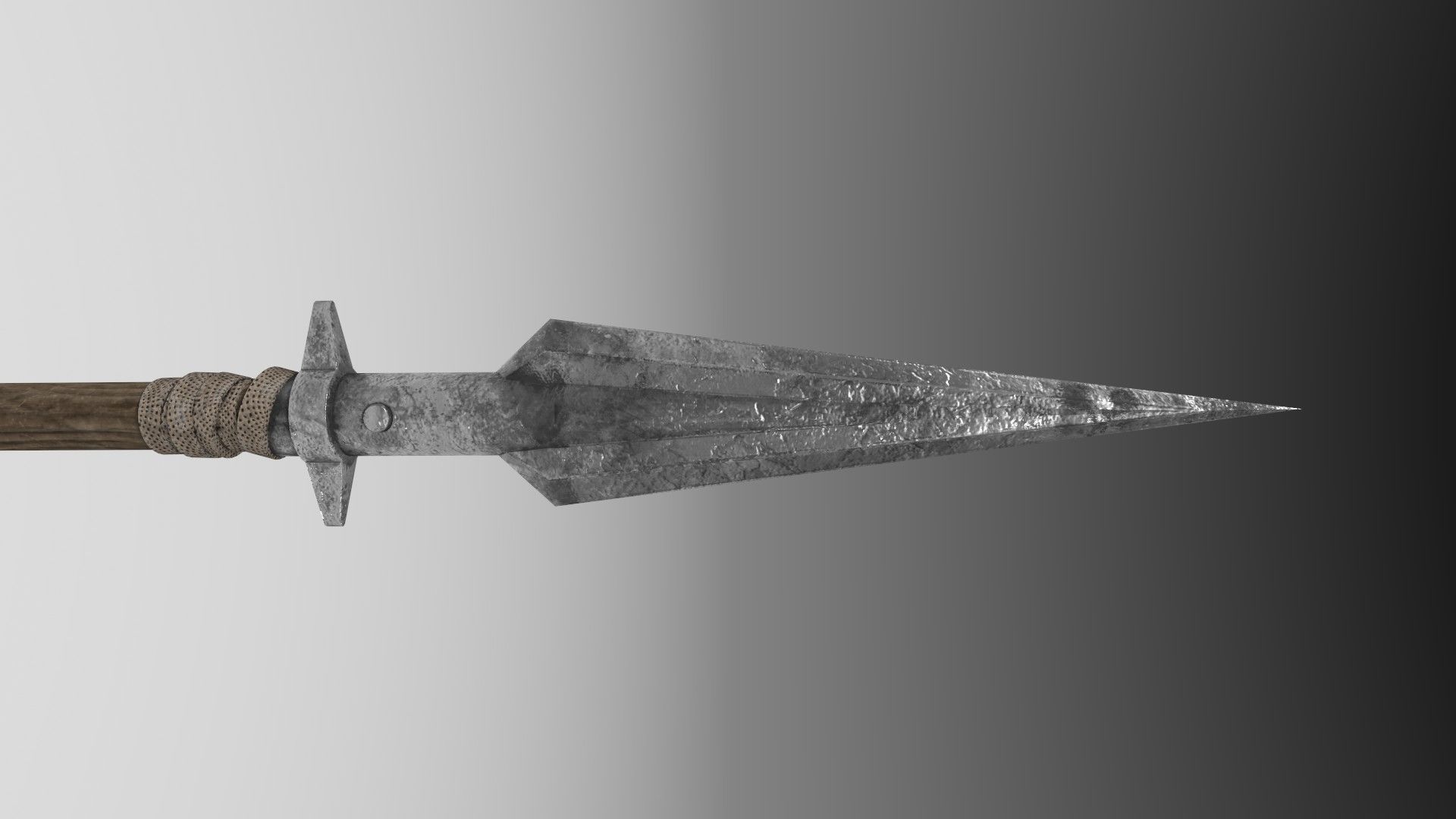 Medieval spear 1 Low-poly 3D model_3