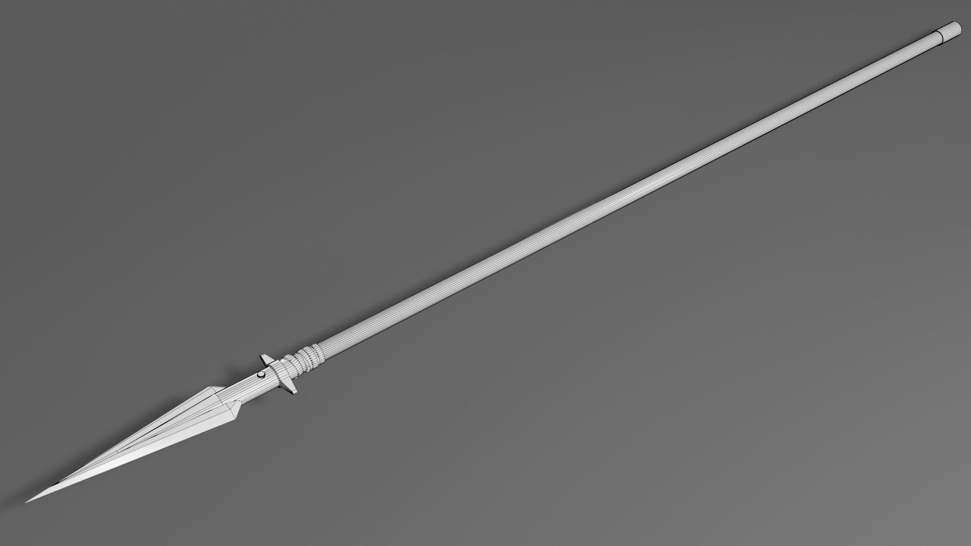 Medieval spear 1 Low-poly 3D model_9