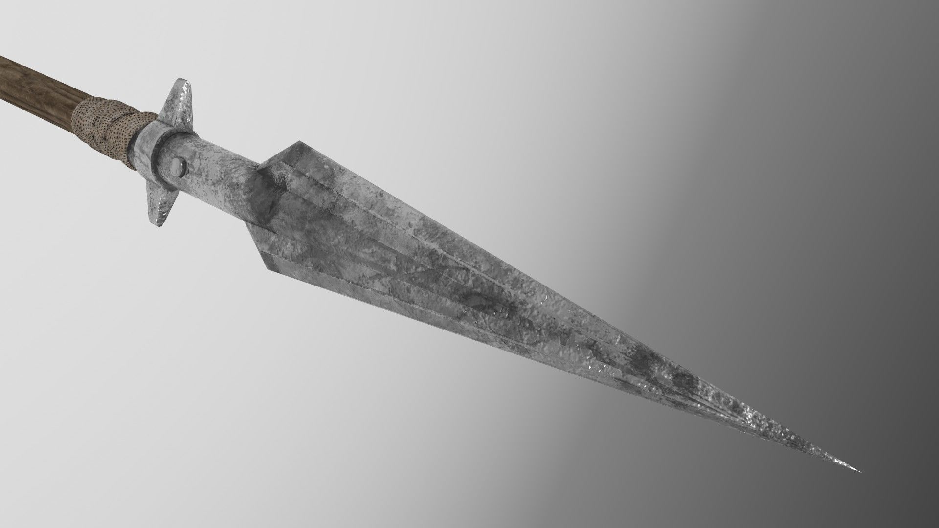 Medieval spear 1 Low-poly 3D model_2