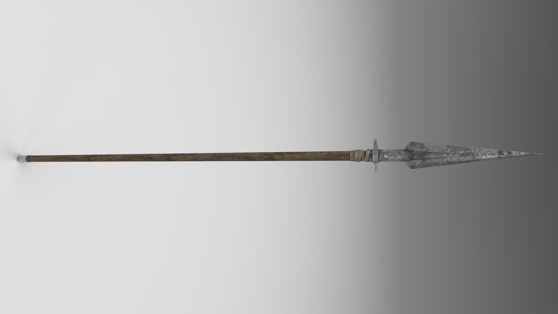 Medieval spear 1 Low-poly 3D model_1