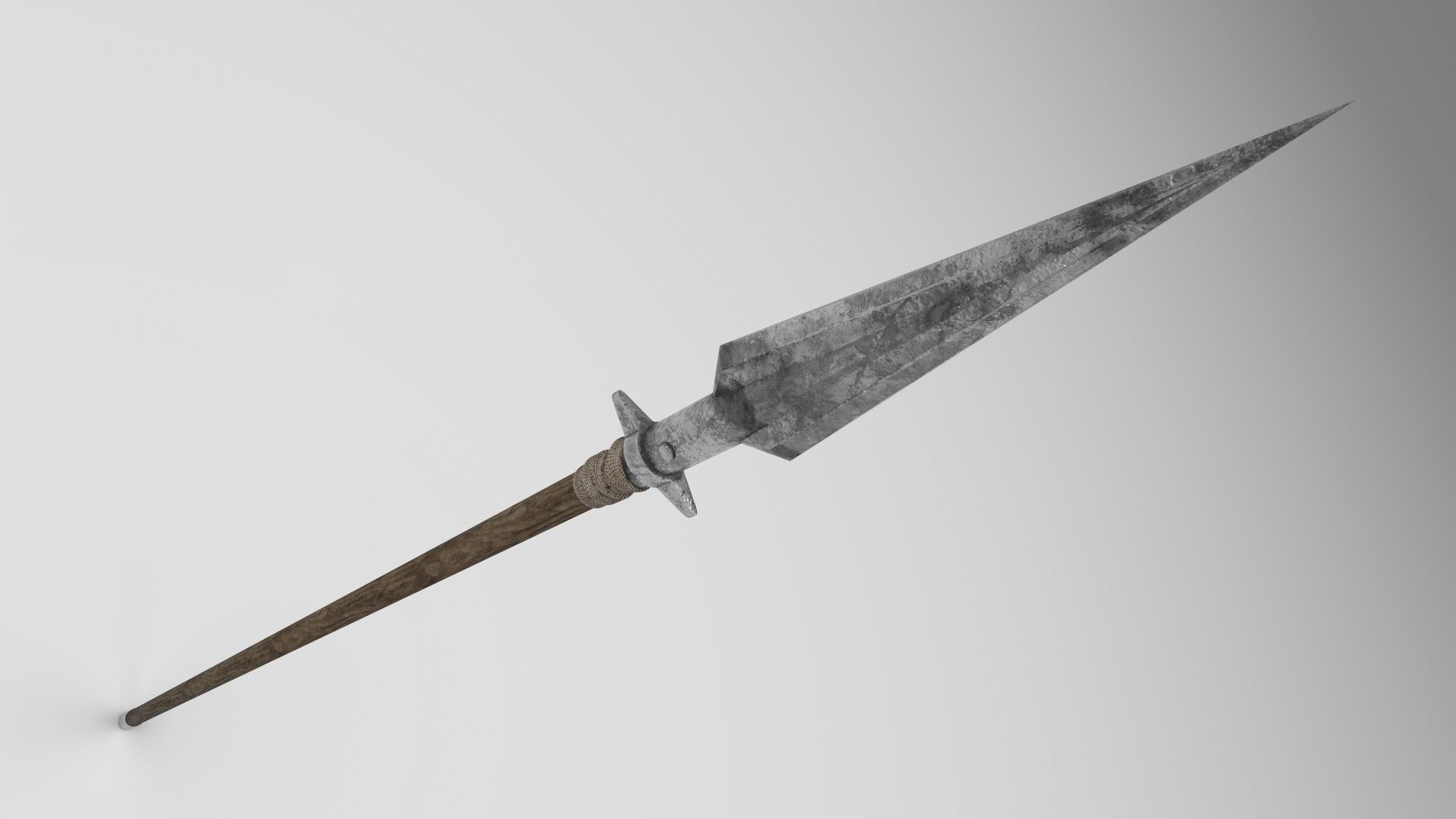 Medieval spear 1 Low-poly 3D model_5