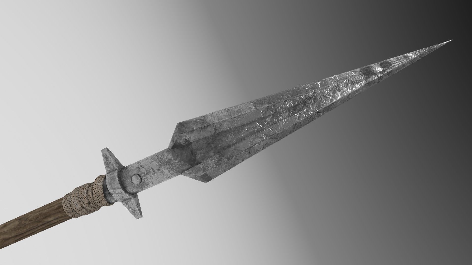 Medieval spear 1 Low-poly 3D model_4