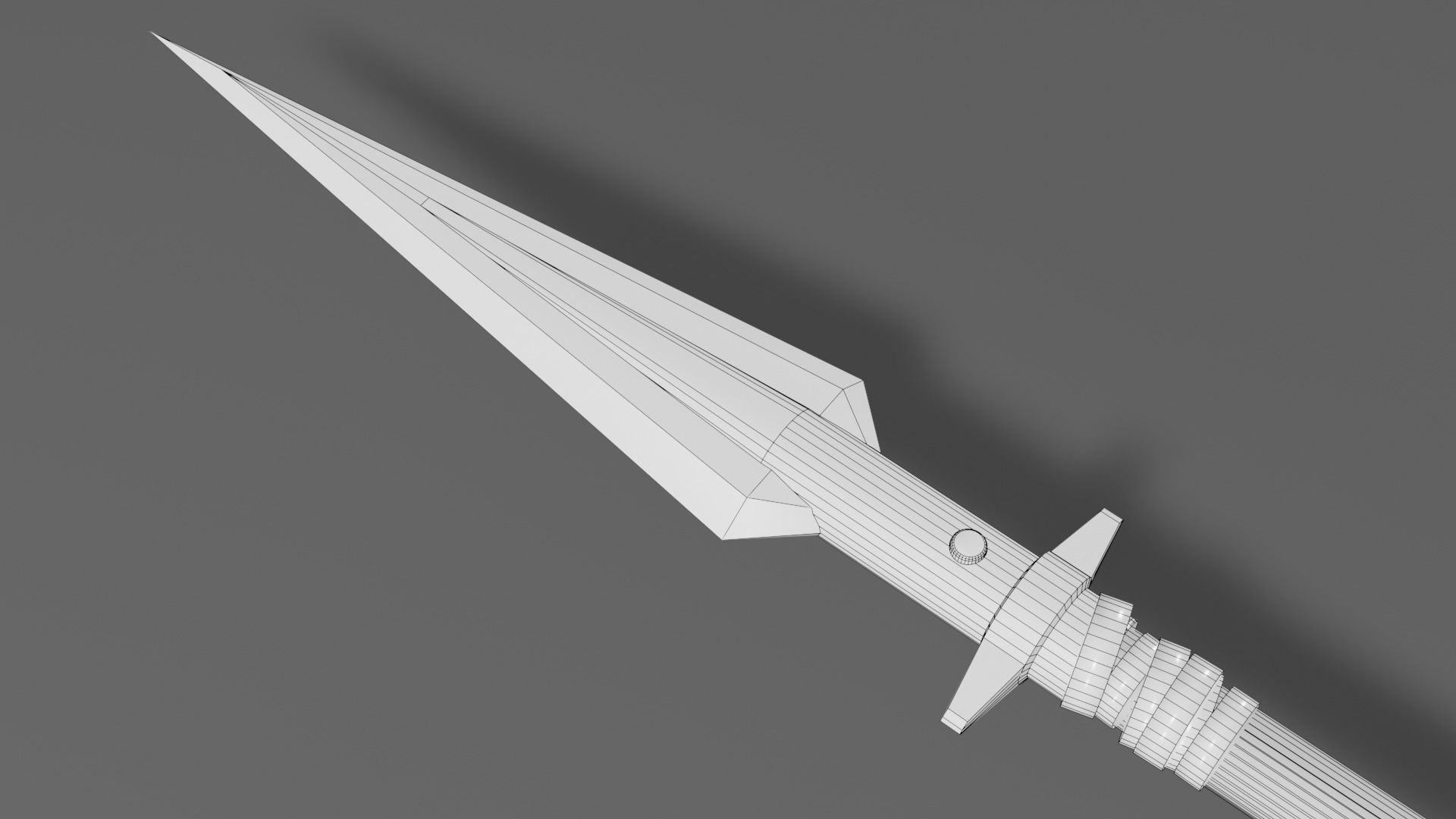 Medieval spear 1 Low-poly 3D model_8
