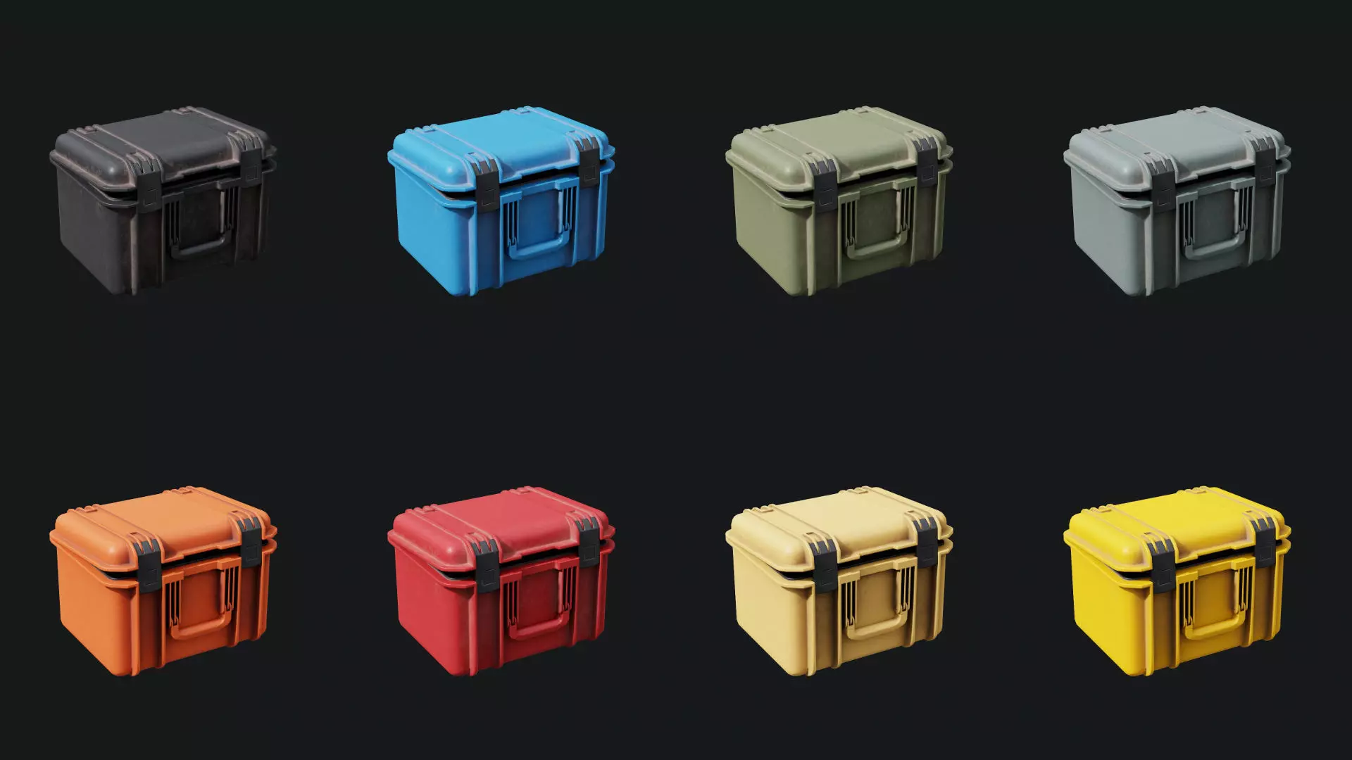 Low Poly PBR Military Case 02 Low-poly 3D model_6