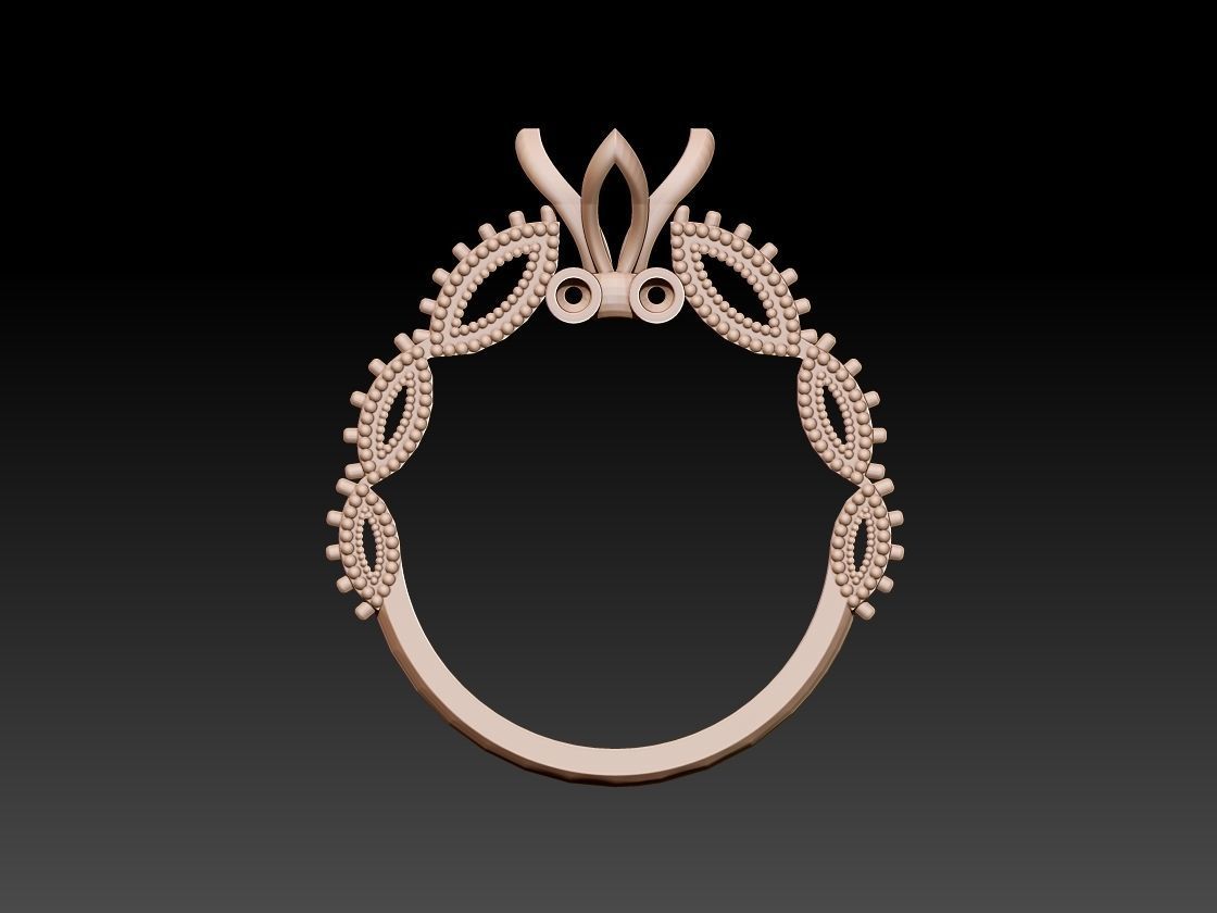 Solitaire Ring 3D print model_4