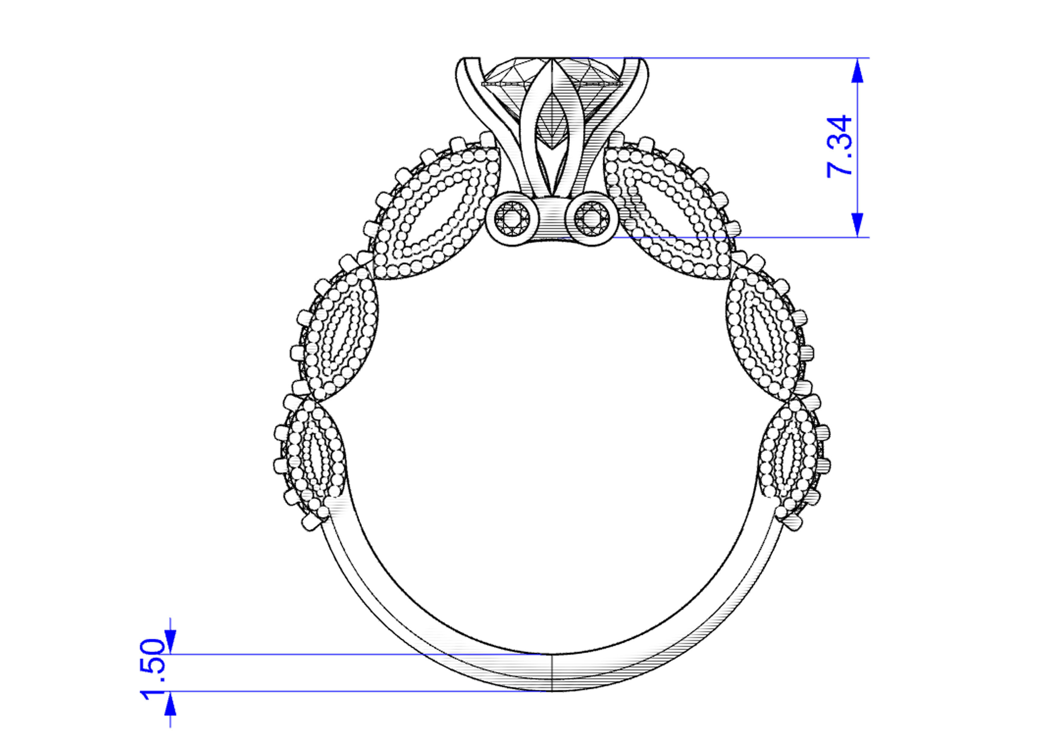 Solitaire Ring 3D print model_9