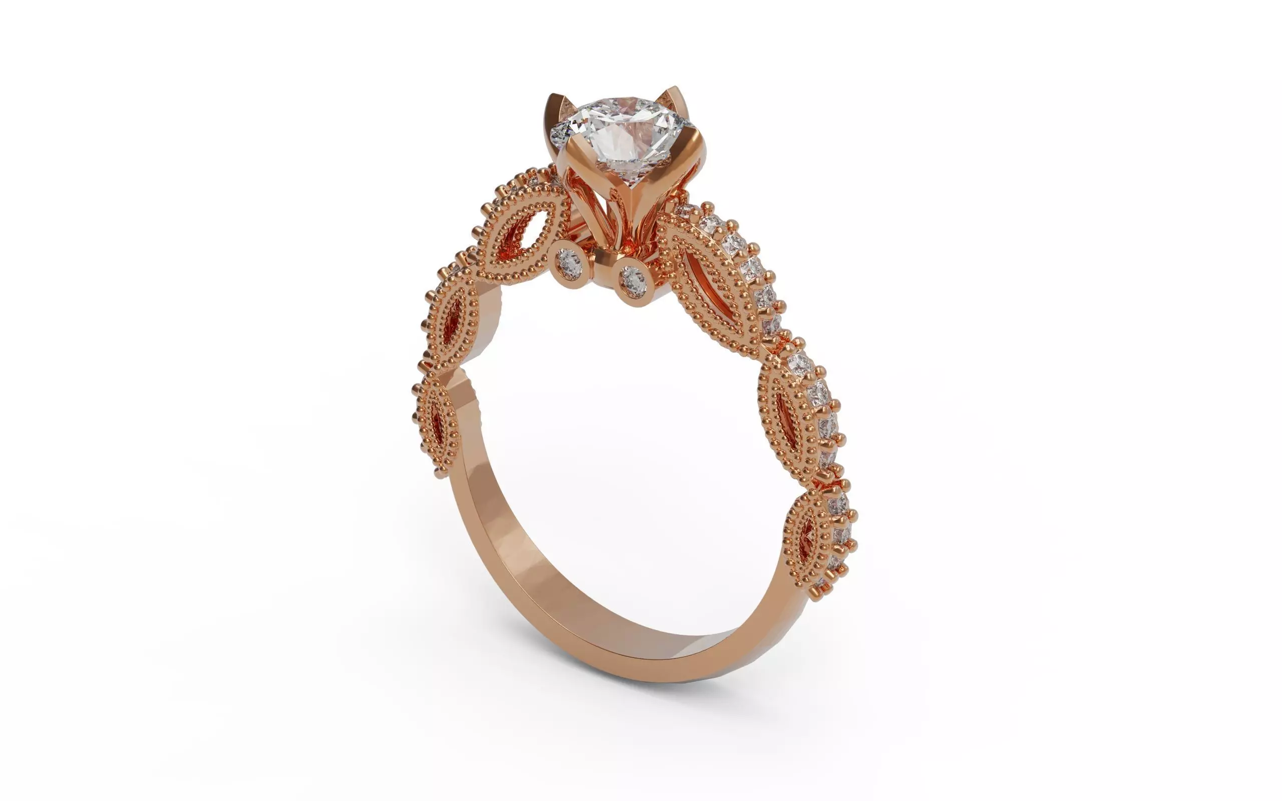 Solitaire Ring 3D print model_0