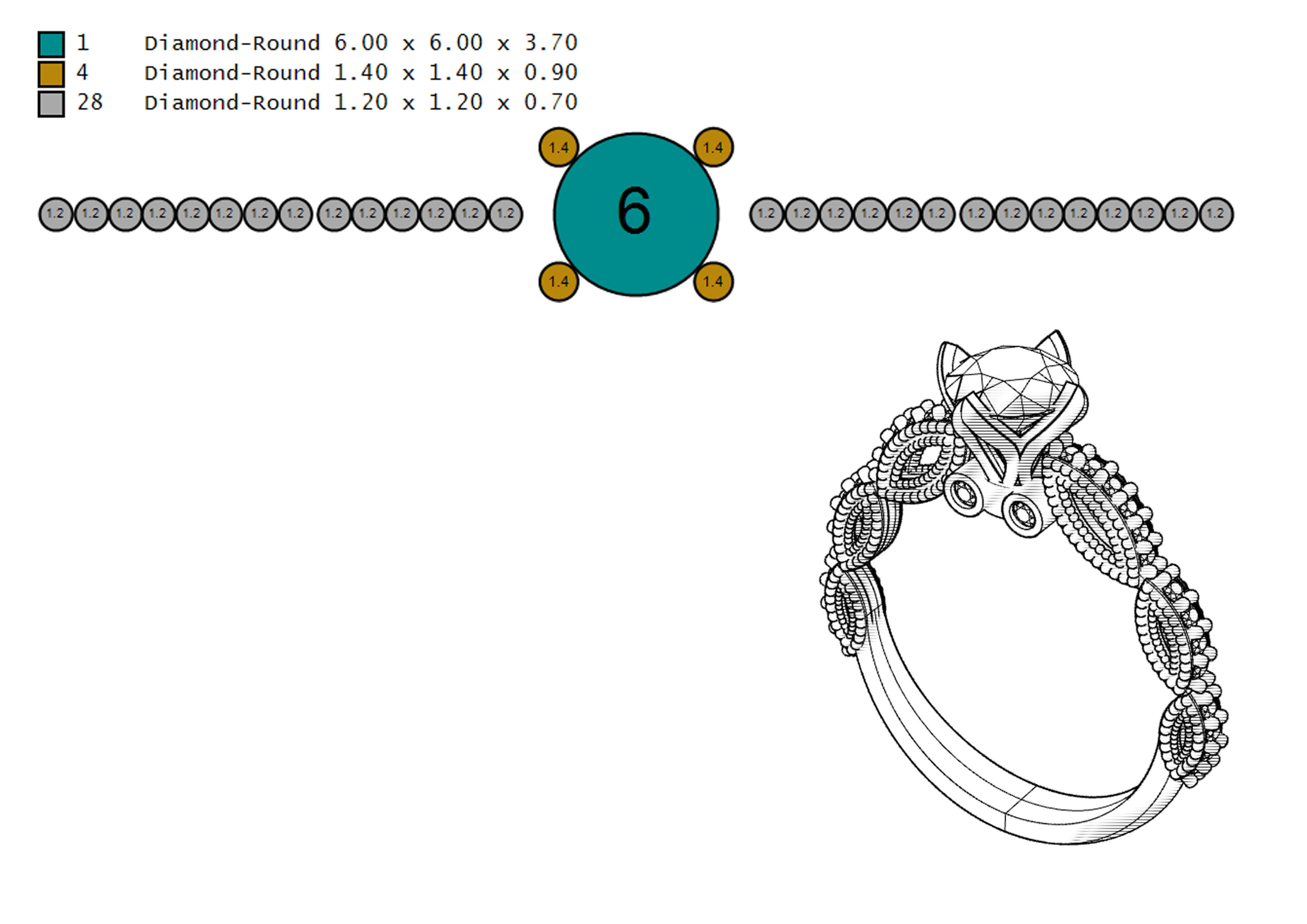 Solitaire Ring 3D print model_8