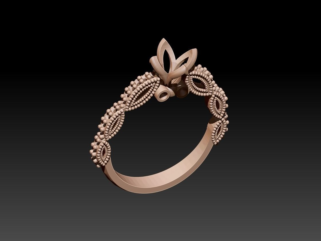 Solitaire Ring 3D print model_1