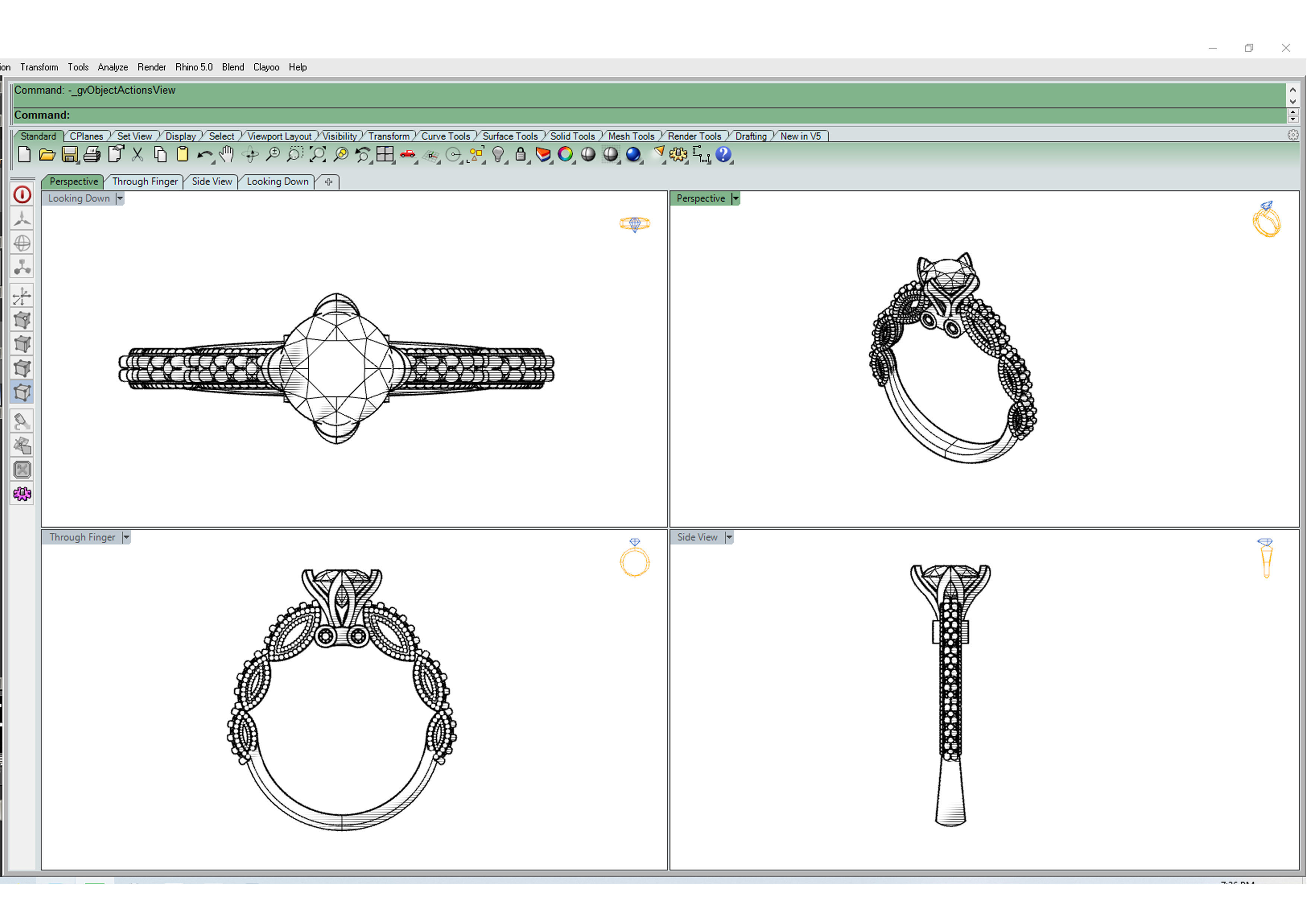 Solitaire Ring 3D print model_7