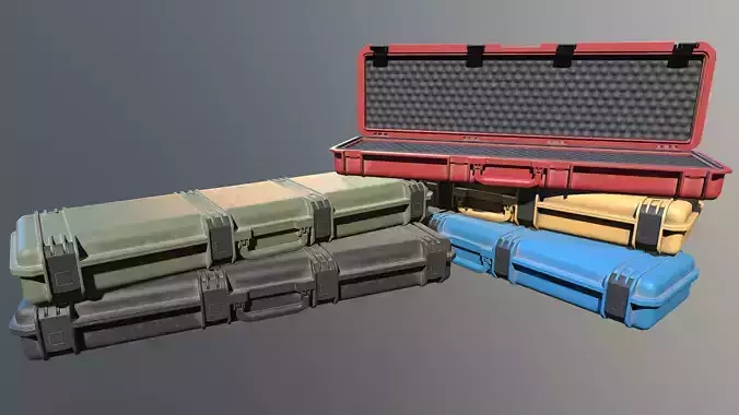 Low Poly PBR Military Case 03 Low-poly 3D model