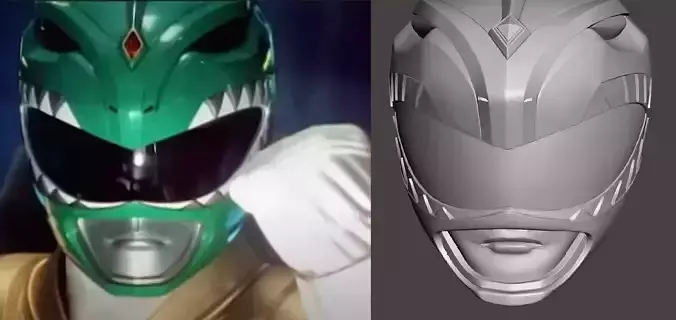 Green Power Ranger Helmet 3D print model