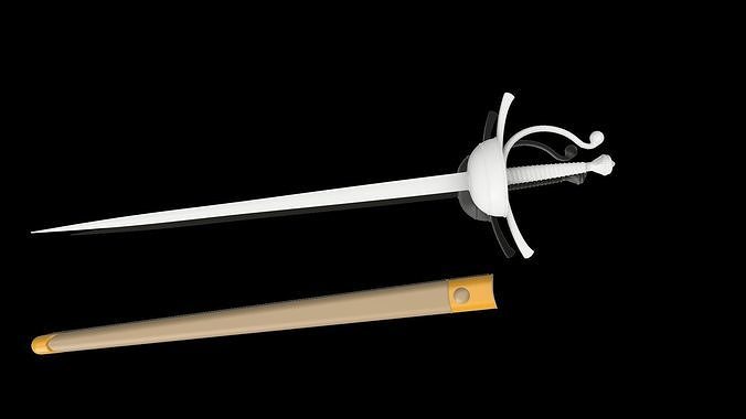 Zoro Rapier and Scabbard 3D print model