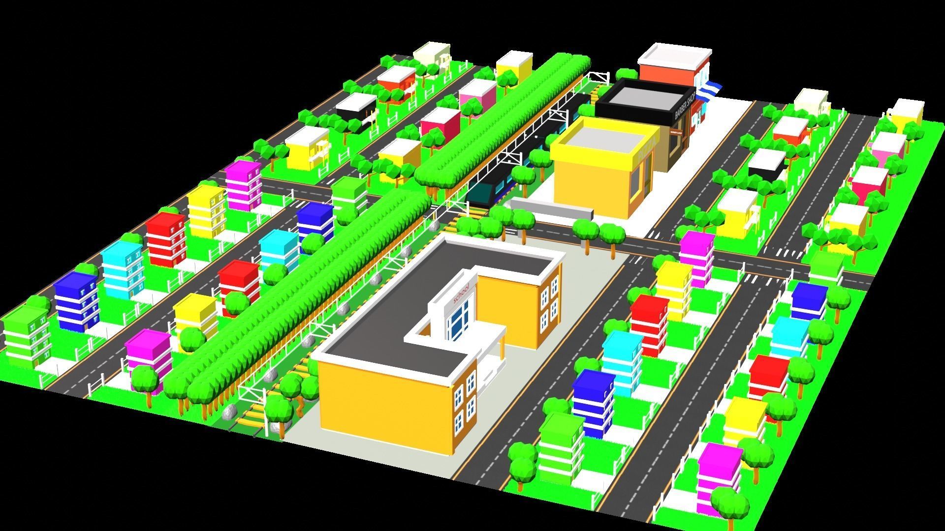 low poly CITY BUILDING Free low-poly 3D model_4