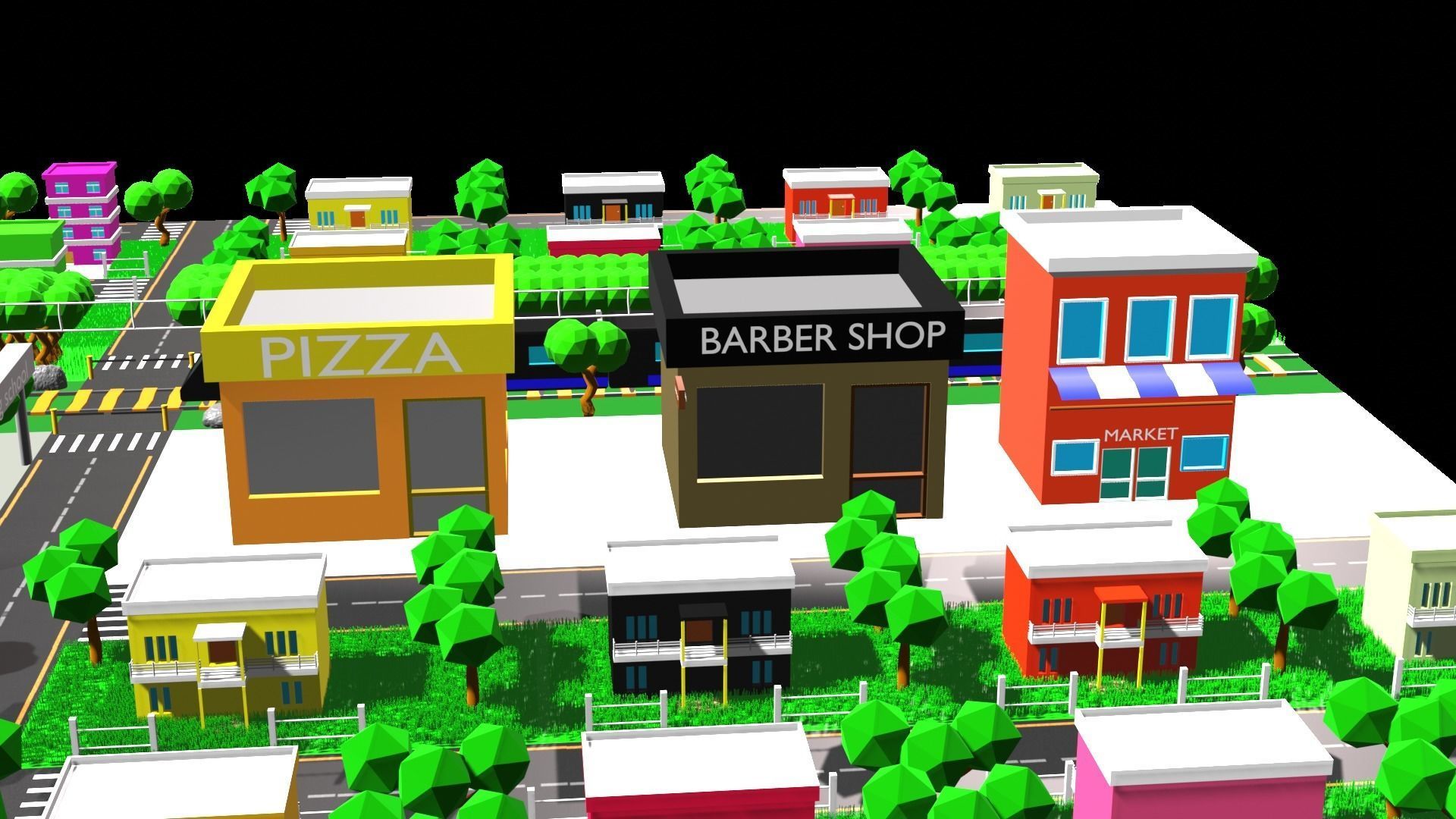 low poly CITY BUILDING Free low-poly 3D model_3