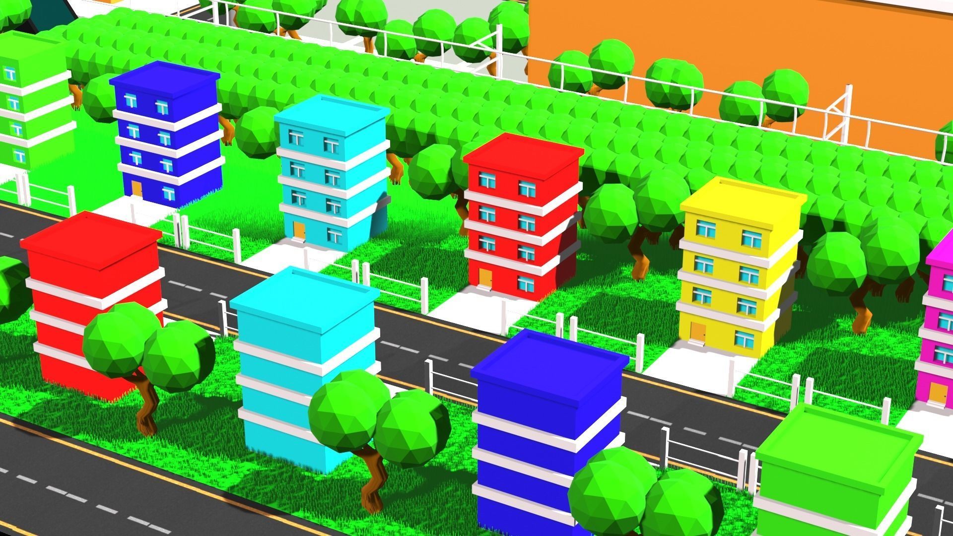 low poly CITY BUILDING Free low-poly 3D model_5