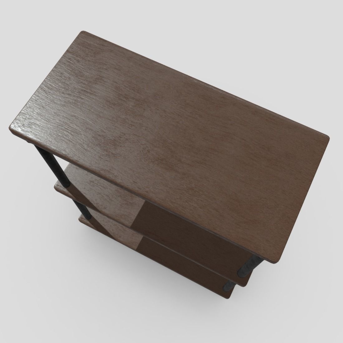 Shelf 4 three bookcase Low-poly 3D model_7