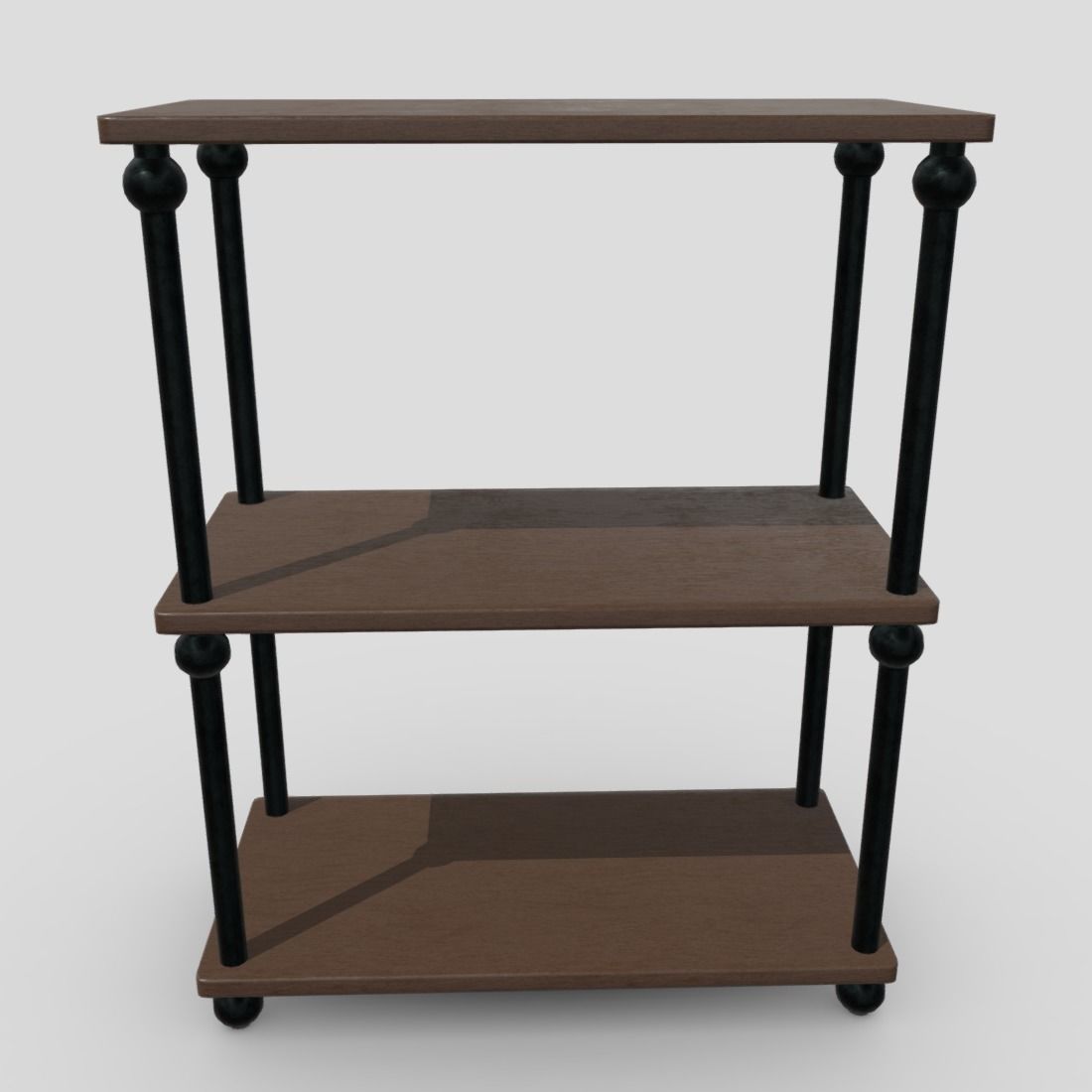 Shelf 4 three bookcase Low-poly 3D model_3