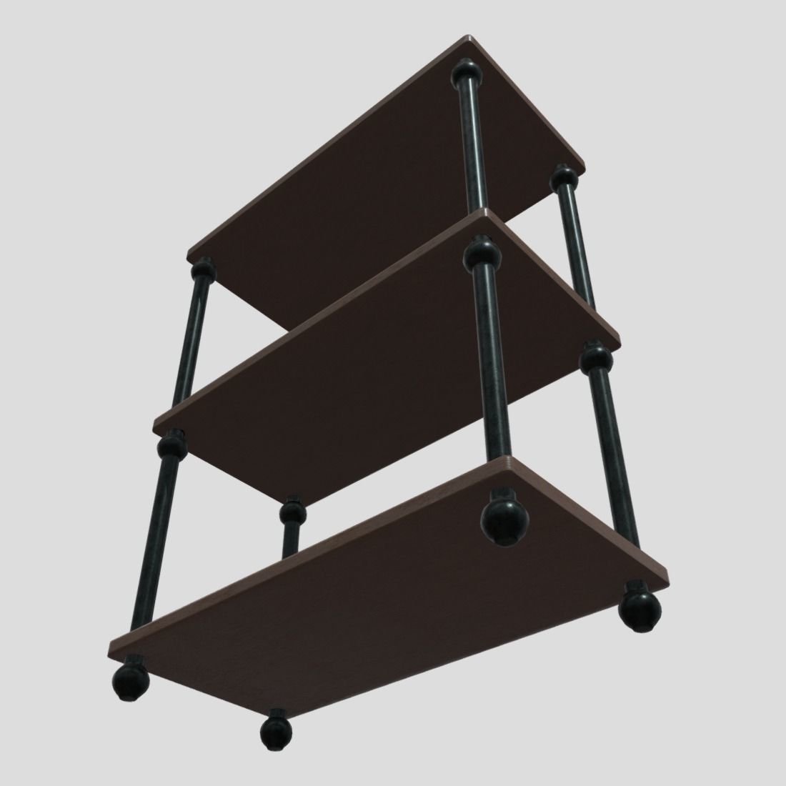 Shelf 4 three bookcase Low-poly 3D model_9