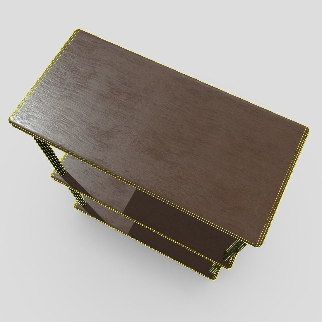 Shelf 4 three bookcase Low-poly 3D model_8