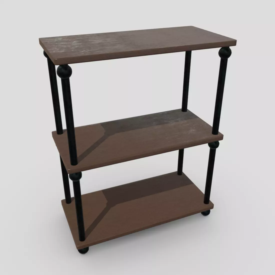 Shelf 4 three bookcase Low-poly 3D model_0