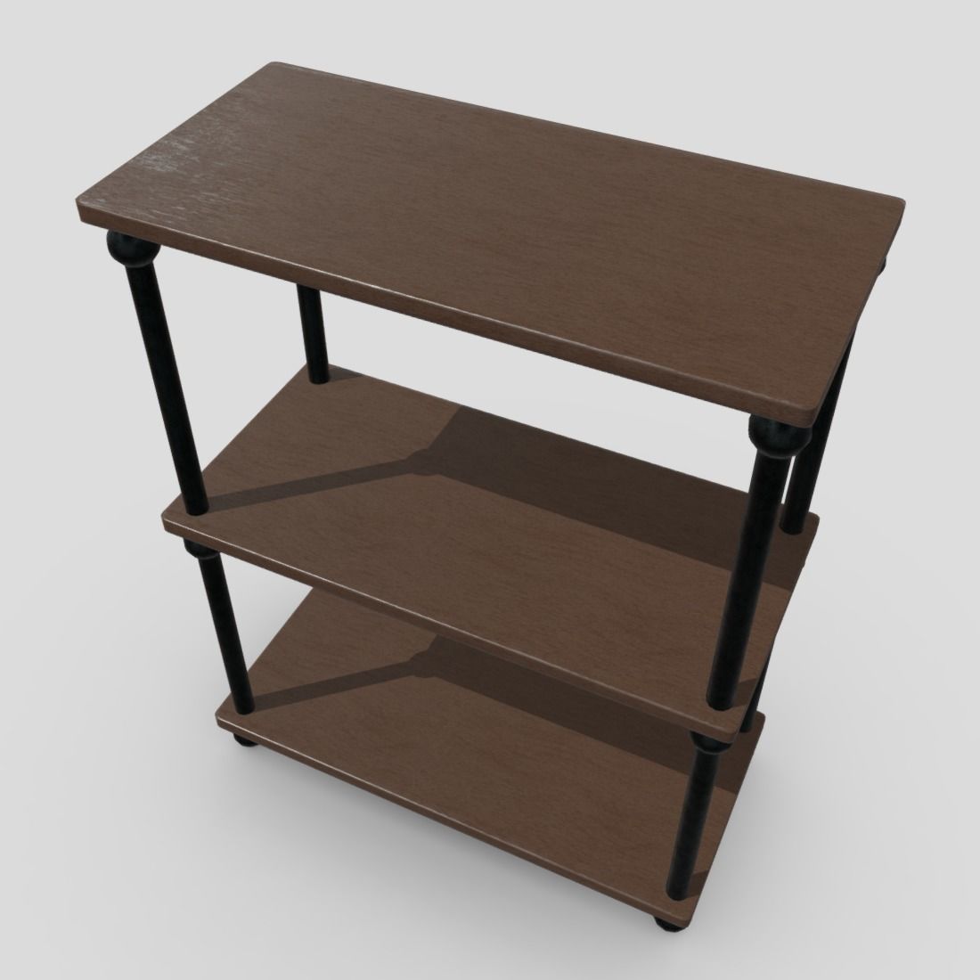 Shelf 4 three bookcase Low-poly 3D model_5