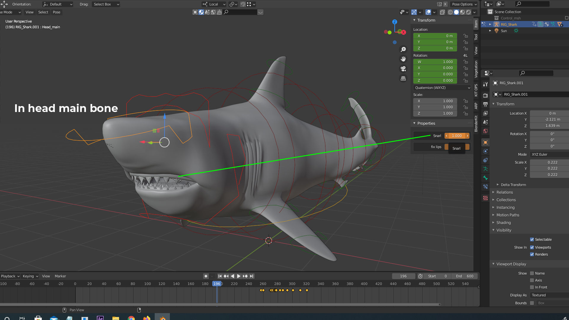 White Shark rigged and animated Blender3D Low-poly 3D model_35