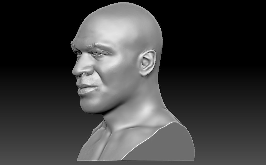 Mike Tyson bust for 3D printing 3D print model_4