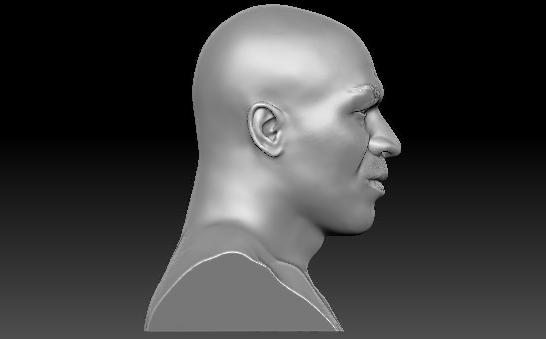 Mike Tyson bust for 3D printing 3D print model_9
