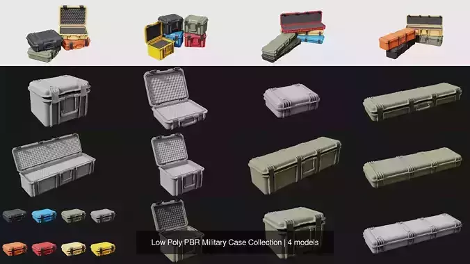 Low Poly PBR Military Case Collection