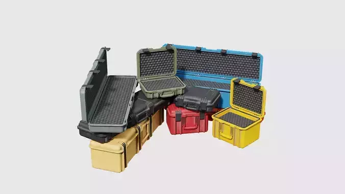 Low Poly PBR Military Case Collection