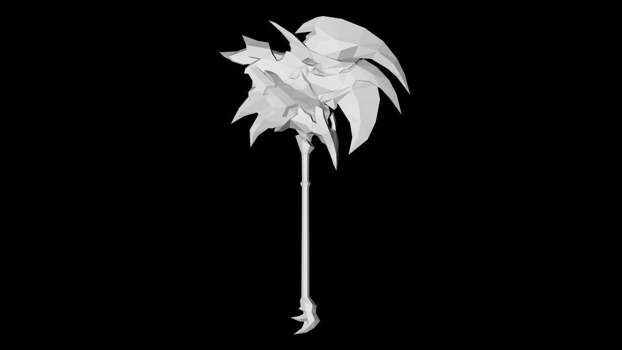 Frozen Bone Axe Low-poly 3D model_4