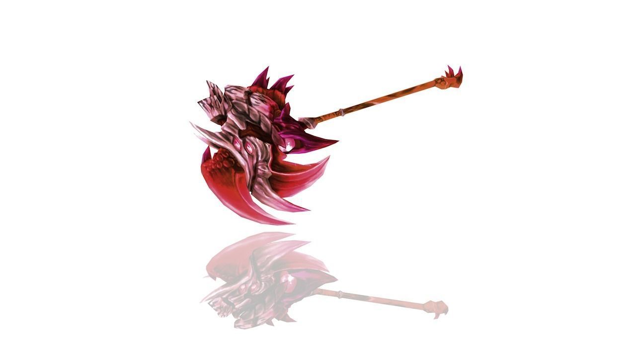 Frozen Bone Axe Low-poly 3D model_2