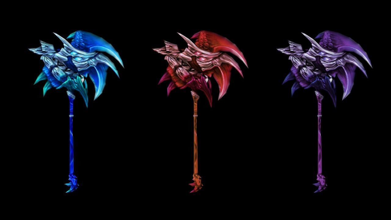 Frozen Bone Axe Low-poly 3D model_1