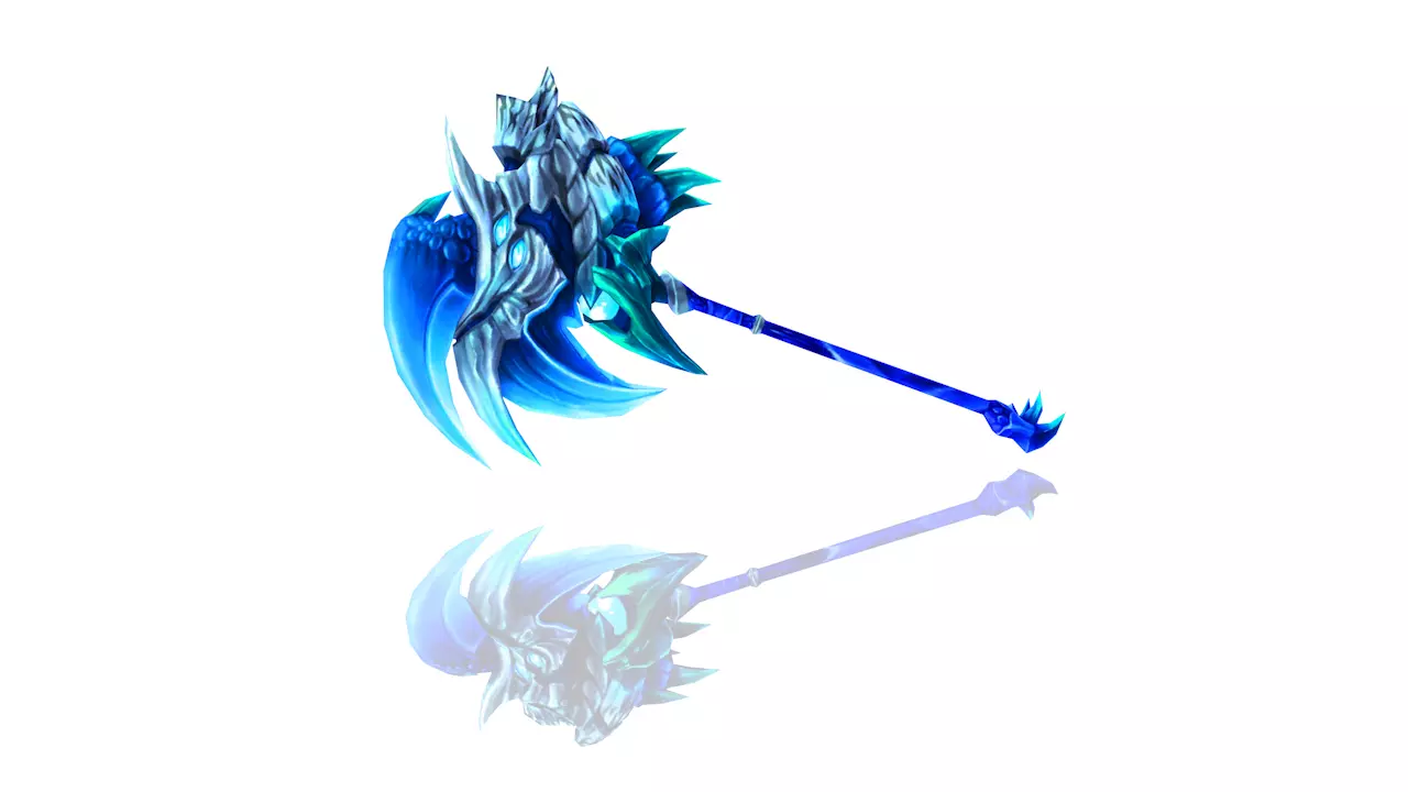 Frozen Bone Axe Low-poly 3D model_0