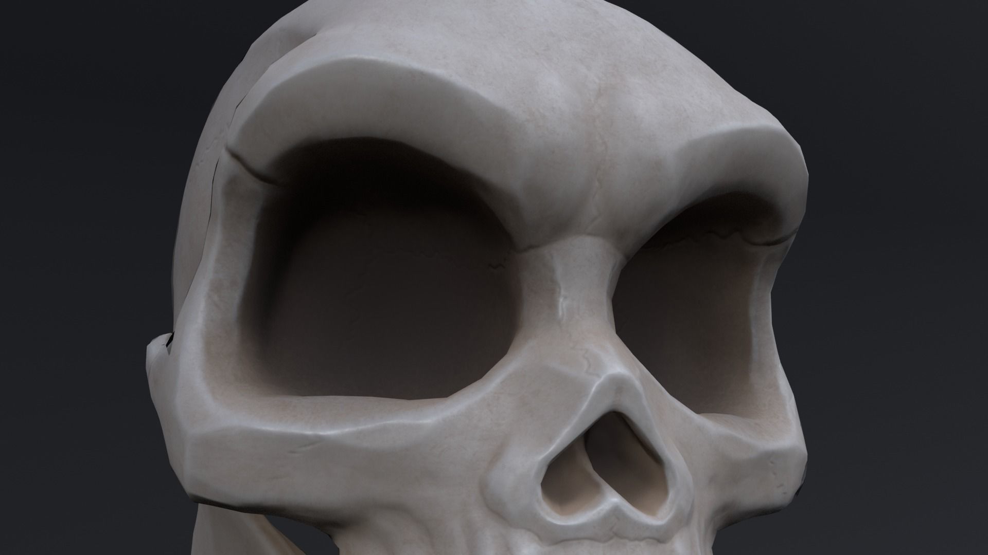 Stylized skull Low-poly 3D model_2