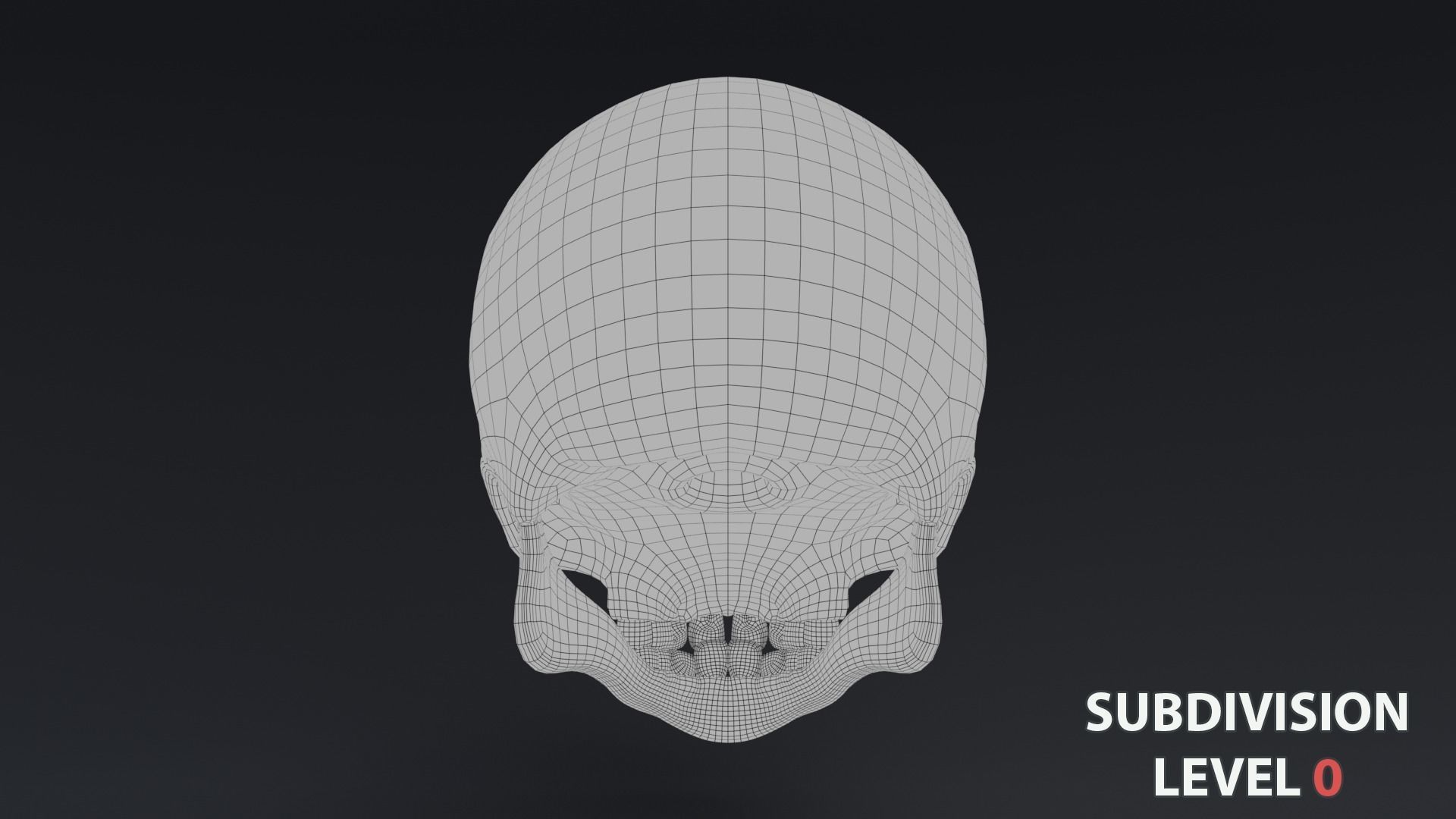 Stylized skull Low-poly 3D model_17