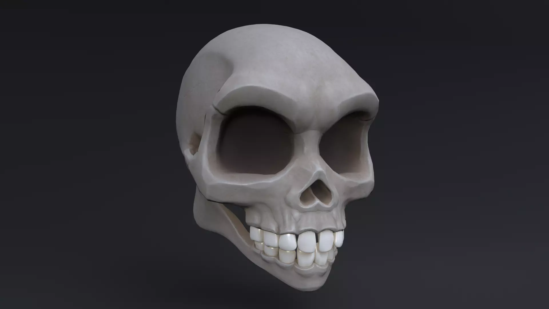 Stylized skull Low-poly 3D model_0