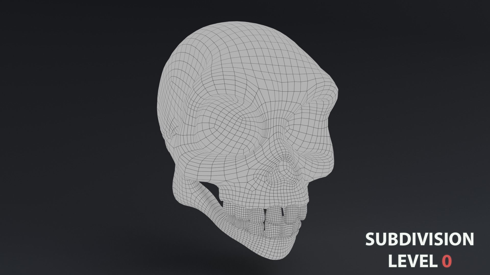 Stylized skull Low-poly 3D model_7