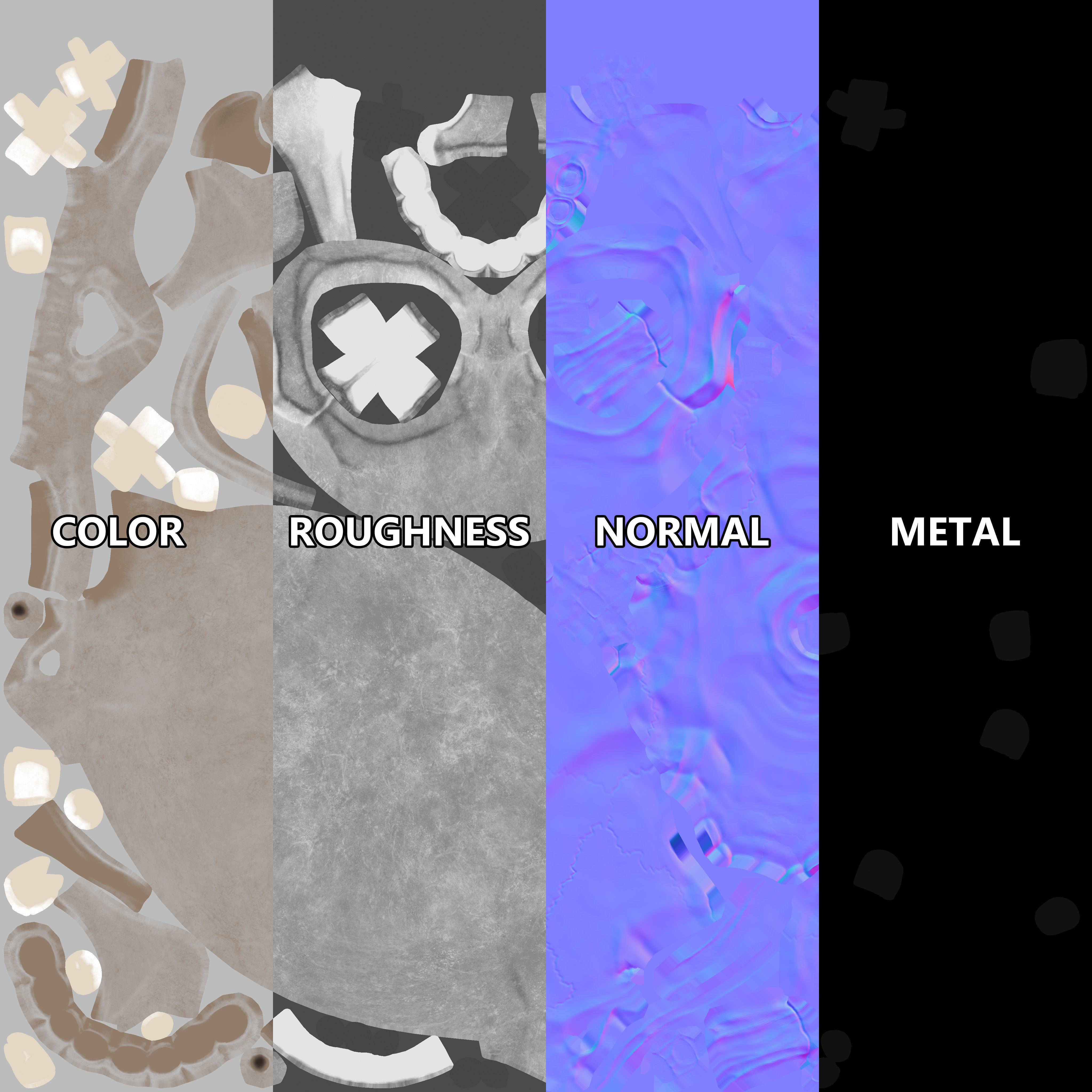 Stylized skull Low-poly 3D model_21