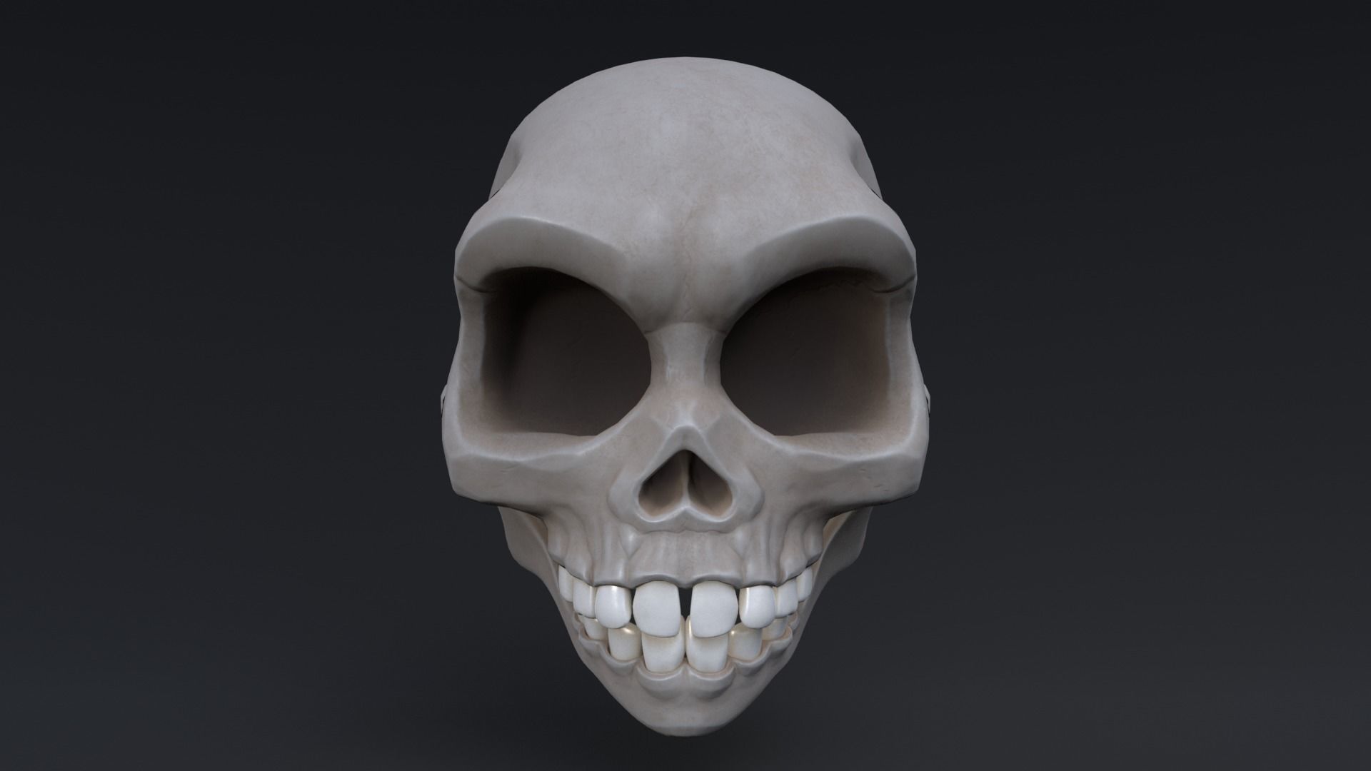Stylized skull Low-poly 3D model_1